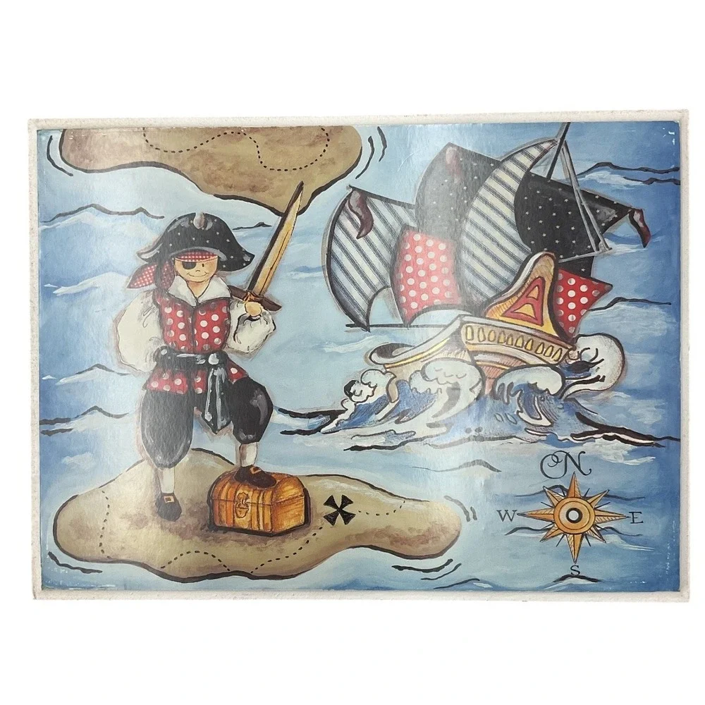 Lane Dee Signs Pirates Aboard Ship Rectangle Wall Plaque 15.25